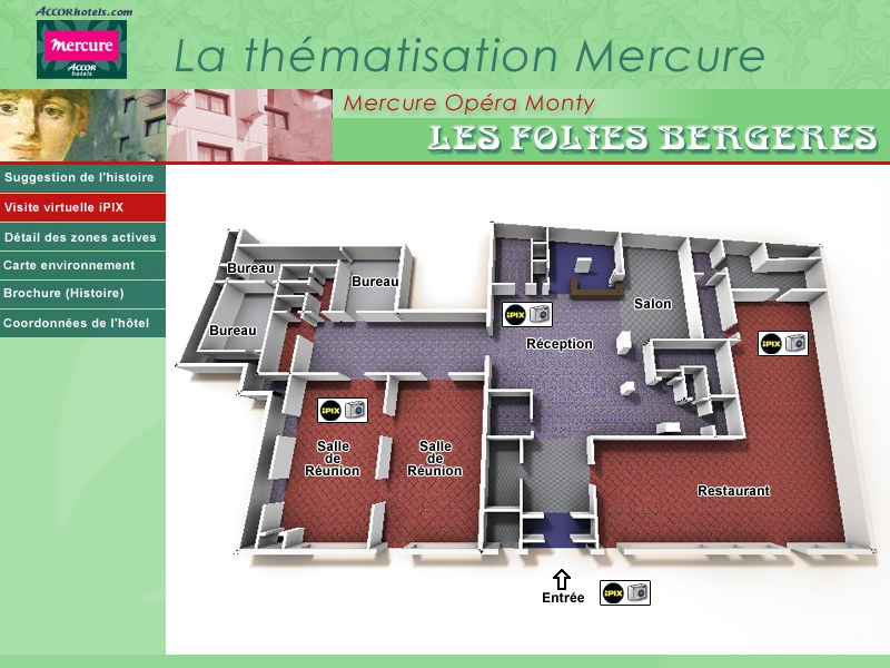 Mercure Opéra Monty: the visit plan.