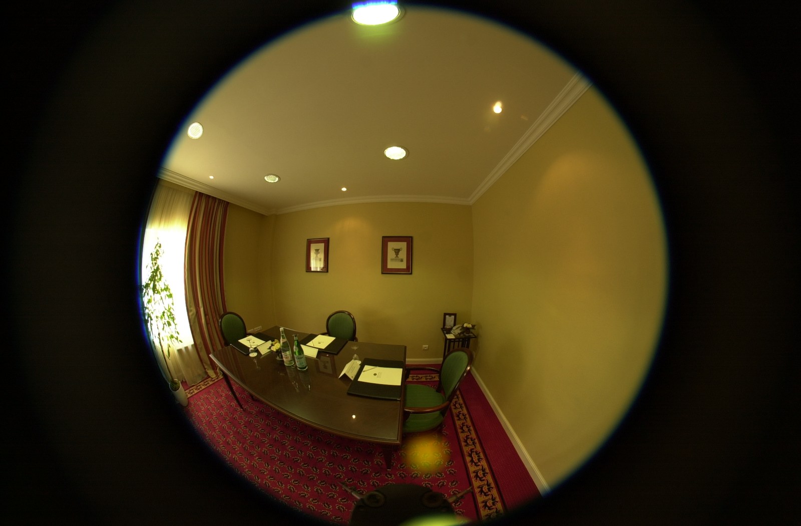 Inside the same hotel. Two frames back to back make one sphere.