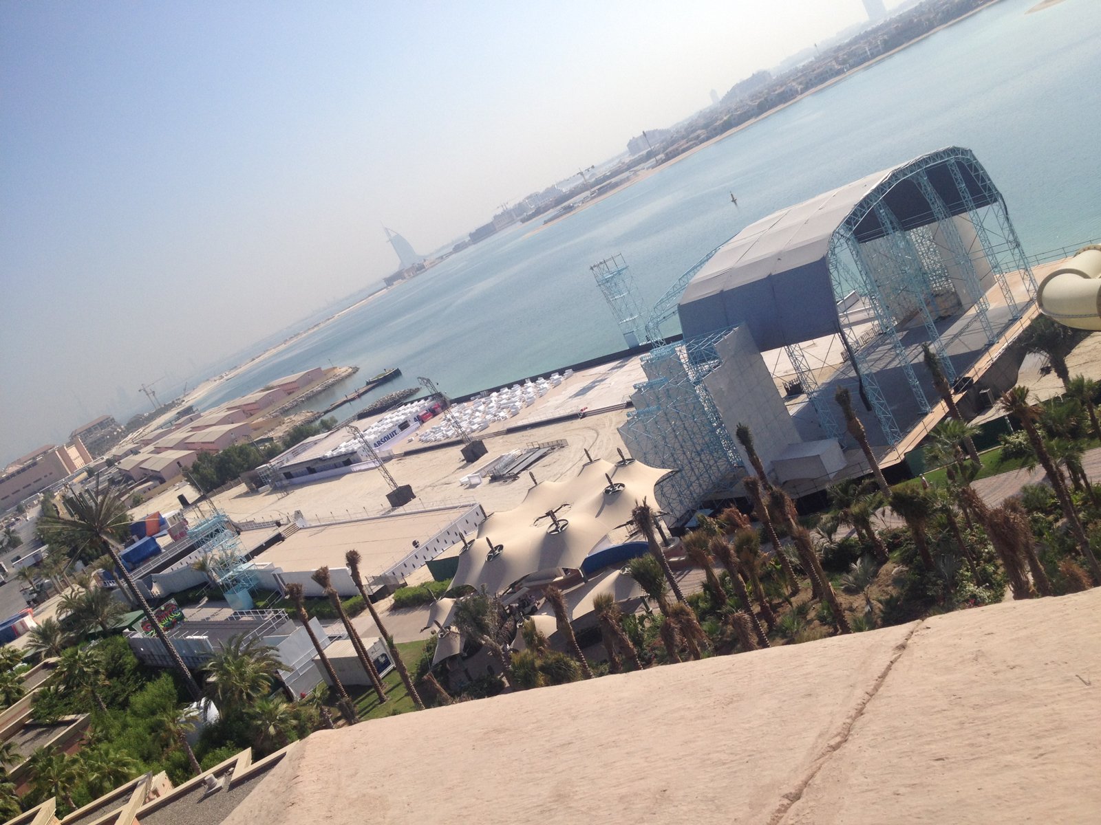 The event site on the beach, seen from the hotel.