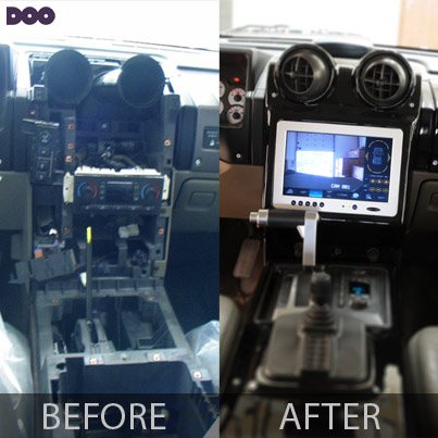 The dashboard, before and after.