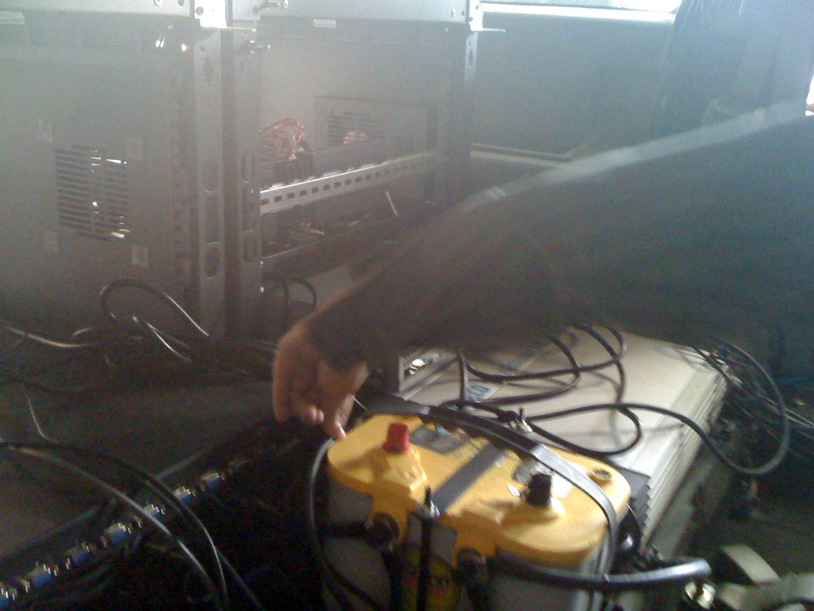 The power system: battery, inverter and UPS.