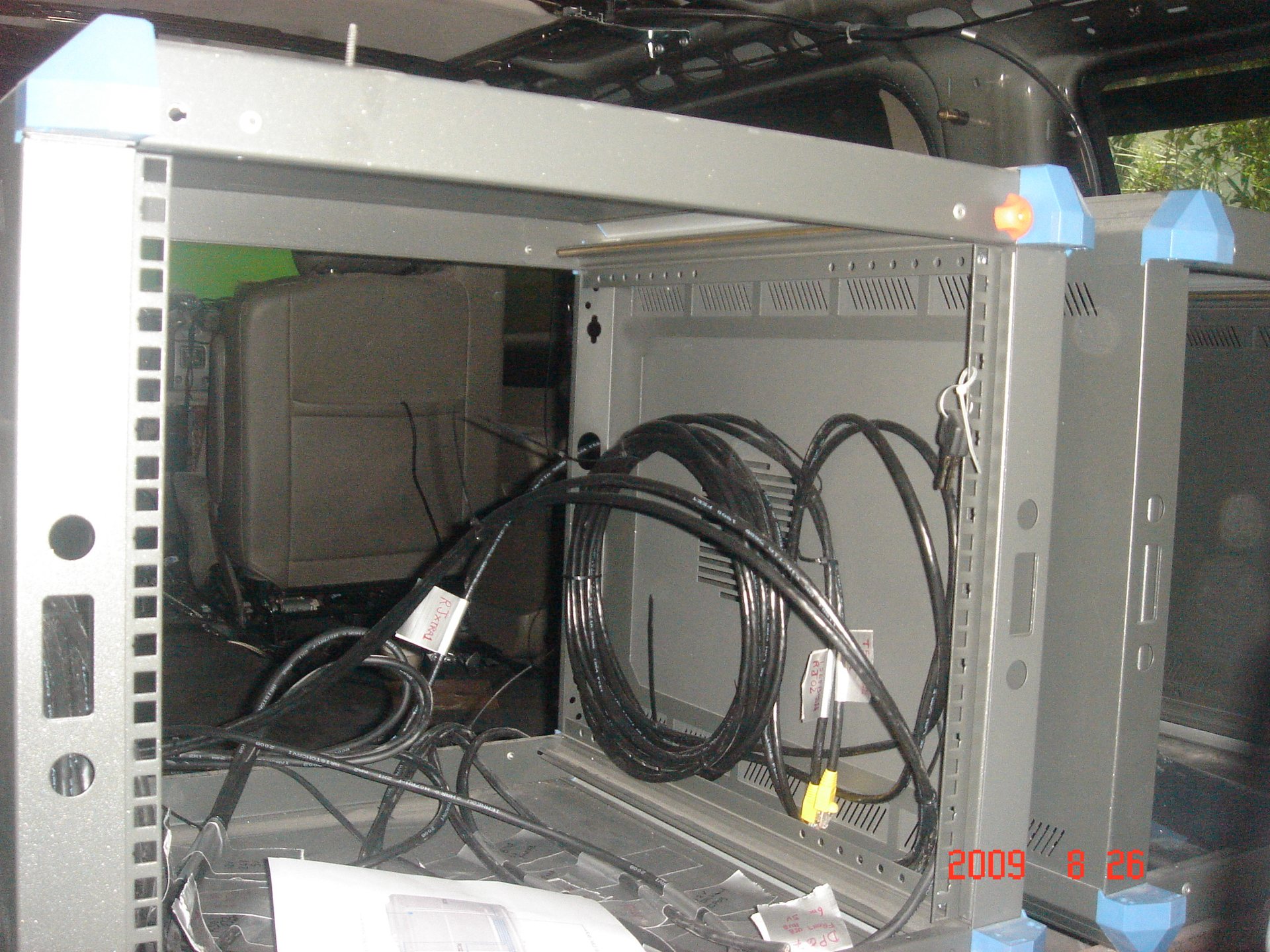 The empty rack, before the electronics.