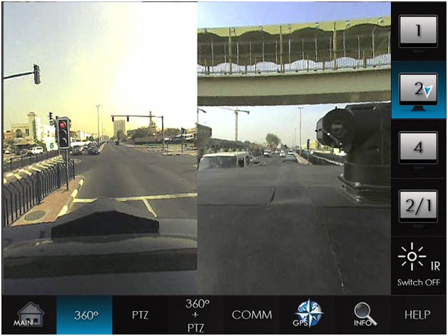 360° on the left, the PTZ camera on the right.