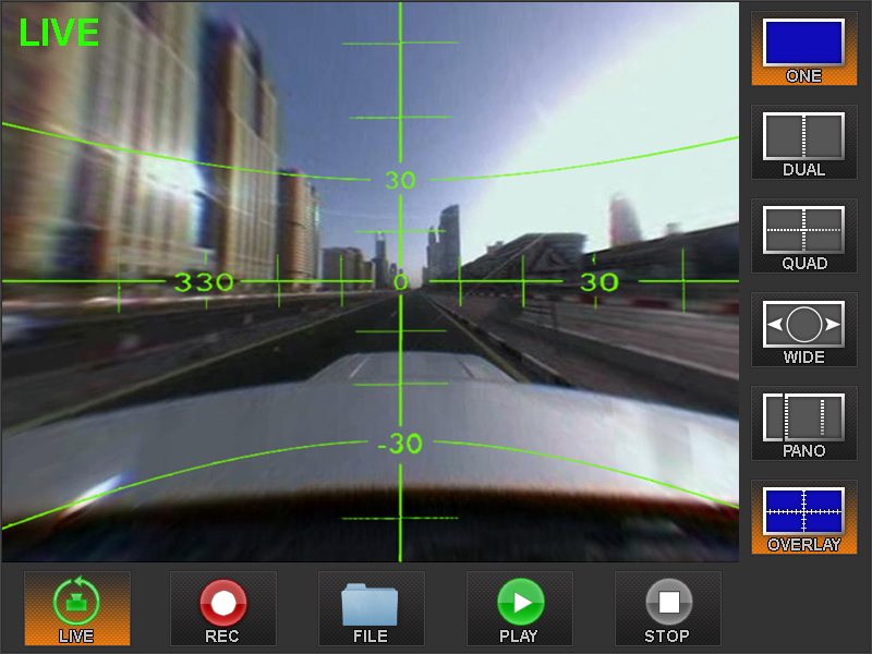 The angle grid shows where you look, relative to the vehicle.