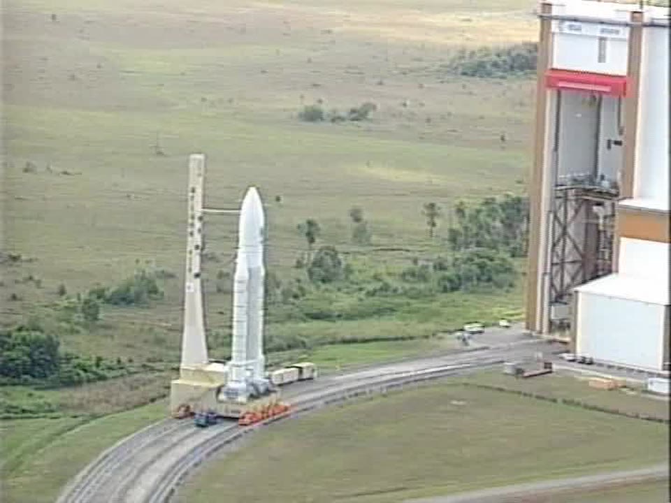 Roll-out to the pad: CNES footage, as shown on the disc.