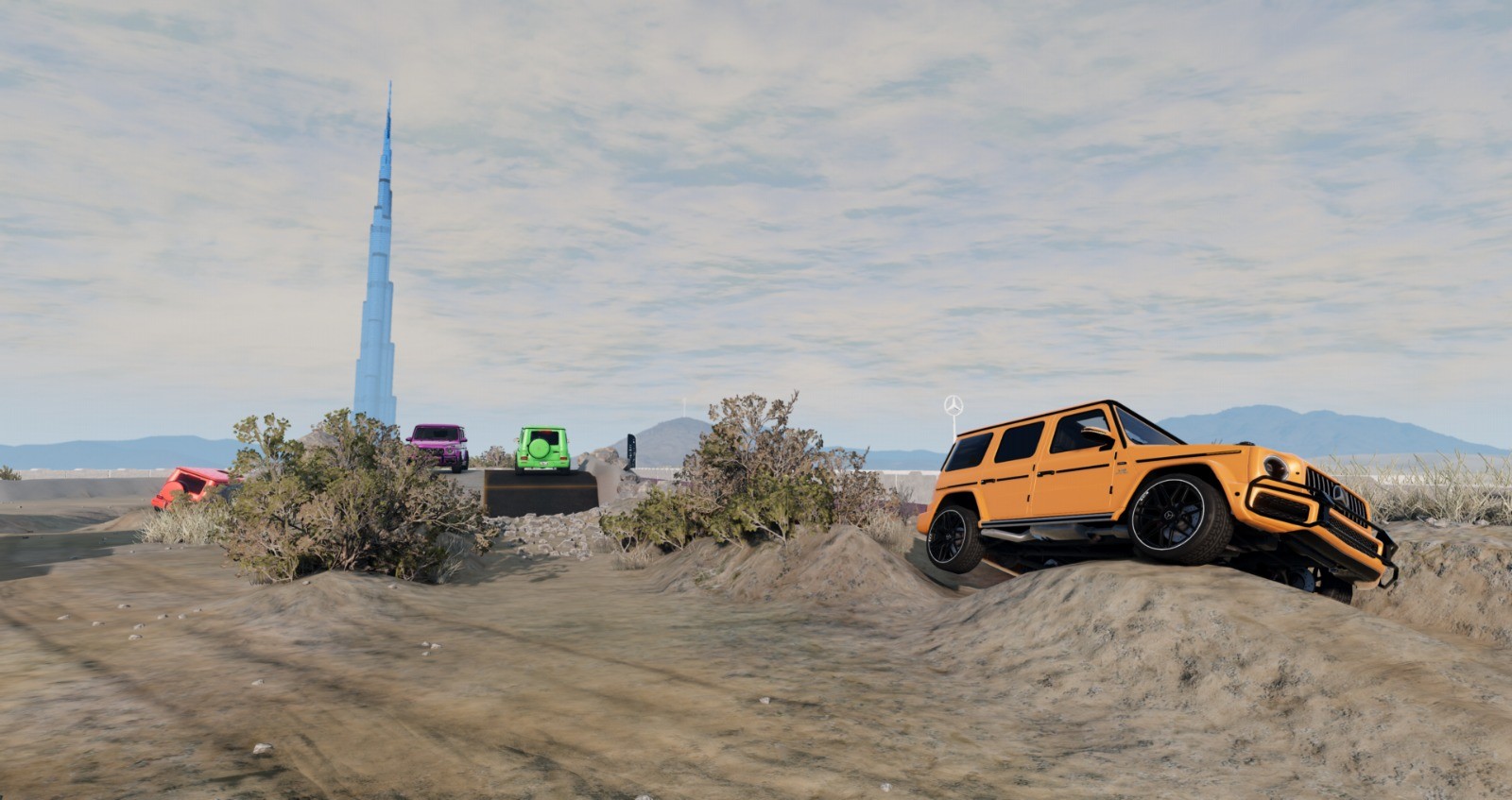 Into the dunes.