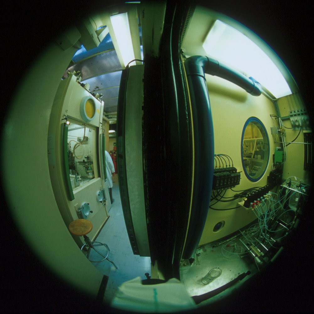 The opposite view, out through the cell door.