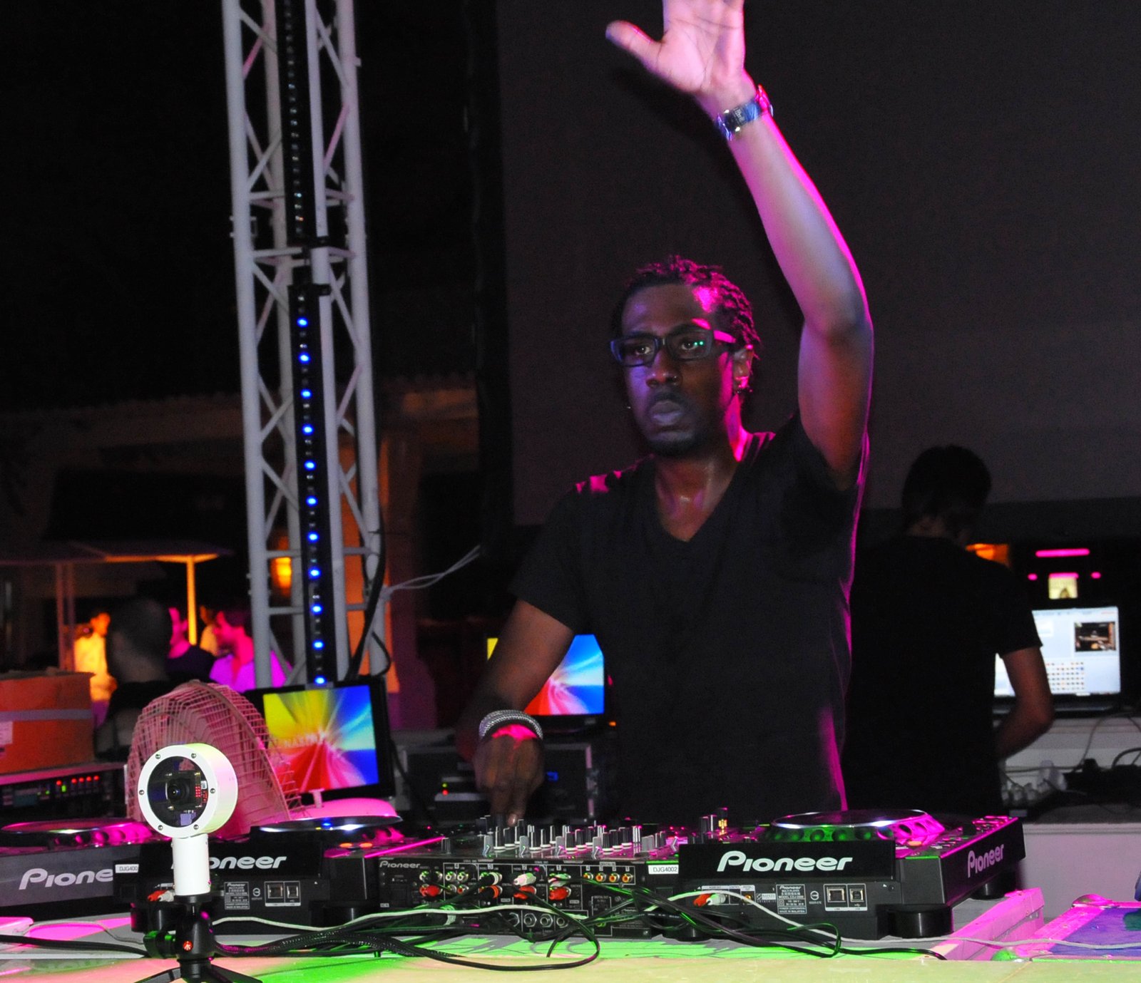 David Craig, Atlantis in-house DJ and my good friend, with the camera on his booth.